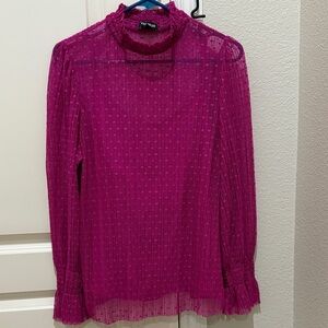 New Express Fuchsia Sheer Blouse with camisole XL